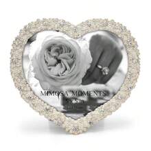 Marco de fotos con forma de corazón con diamantes de imitación plata 5 x 5-B030 - Pago - Ver 2