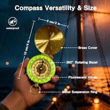 Retro Pirate Telescope Zoomable With Treasure Map 25x30 Spyglass Portable Collapsible Handheld Telescope Vintage Monocular For Survival Gear Compass Pocket Military CompassChildren's Joyful Games, Essential Toys - As Pic - View 4