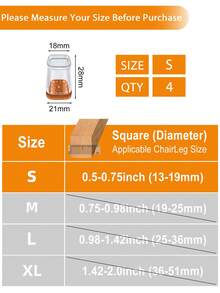 4/8/16/24pcs Thickened Silicone Furniture Leg Pads - Transparent Chair Leg Covers, Noise Reduction, Shock Absorption, Floor Protection, Durable Furniture Sliders, Suitable For Tables, Chairs, Sofas, Coffee Tables, Non-Scratch (Round, Square) - Transparent Light Brown - View 25