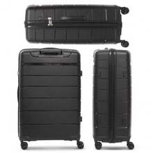 Black 28 Inch 100L Lightweight PP Hard Shell Check-In Suitcase Spinner Wheels TSA Lock YKK Zippers - Default - View 2