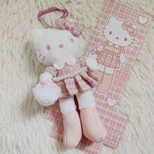 1个三丽鸥Hello Kitty可爱长腿小猫毛绒挂件，毛绒娃娃装饰品，节日礼物 - 彩色 - 查看 14