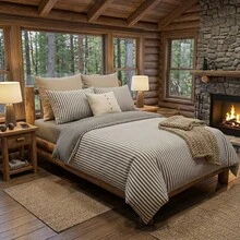 2/3 件套土耳其棉质梭织羽绒被套装 | 羽绒被套和枕套，现代卧室床上用品，135*200 厘米，150*200 厘米，200*200 厘米，200*220 厘米，220*240 厘米 - 淺灰色 - 查看 5