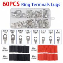 Assortment Car Auto Copper Ring Terminal Wire 140pcs HX-50B Crimp Connector Bare Cable Battery Terminals Soldered Connectors Kit Automotive Repair Hand Tools - HX-50B + 120 piezas - Ver 7