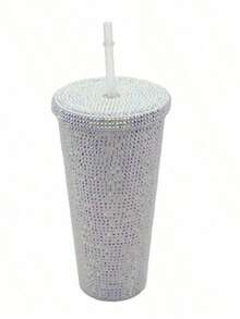 1pc Diamond-Encrusted Bead - Featuring A Sparkling Pearlescent Design, This Reusable Cup With A Straw Is Leak-Proof And Perfect For Party Drinks, Daily Use, And As A Birthday/Valentine's Day Gift - Multicolor - View 12