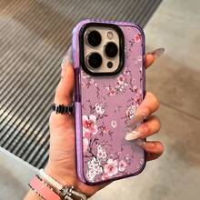 1PC Pink Cherry Blossom Phone Case, Watercolor Style, Phone Case For IPhone 17 Pro Max 17 Air 17Pro 16 15 14 13 12 11 Pro Max, Floral Gift, Spring Blossom Design, Delicate Pink Flowers Theme, Artistic Floral Pattern, Cherry Blossom Lover Present - 淡紫色 - 查看 3