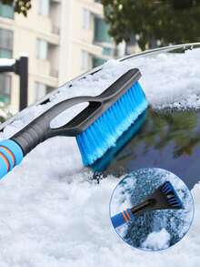 Extendable & Adjustable Length Multi-Functional Car Snow Shovel & Ice Scraper Tool, ABS Scraper Head And Non-Slip Handle, Efficiently Removes Snow And Frost On Car Windows - A - View 1
