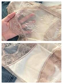 6-Pack Of Women's New Soft And Skin-Friendly Bikinis Low-Waist 100 Cotton Crotch Briefs For Night Dress | Seamless|Comfortable |Soft Lace Briefs  | Minimalist Romantic Solid Color S | Lingerie For Women>Roleplay | Elastic And Comfortable Underpants | Close-Fitting Underwear And Pajamas | Suitable For Daily Wear | Birthday Gifts |Suitable For Weddings |Confessions |Anniversaries And Daily Wear Outfit Women  | Size Up - 彩色 - 查看 11