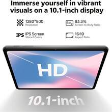Qetupa 10.1 吋 Android 15 平板電腦，3GB RAM + 64GB ROM，MTK 8767 八核心 2.0GHz 處理器，HD (1280x800) IPS 觸控螢幕，6000mAh 大容量電池，不支援 SIM 卡 - 藍色 - 查看 5