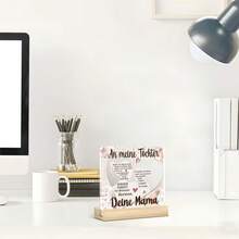 2D Flat - [2D Flat] 2D Plane, German Square Acrylic Tabletop Decoration - "Never Feel Lonely" Inspirational Christian Home Decor, Floral Cottage Design, Christmas Ornament - A - View 5