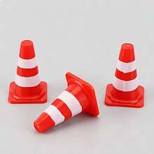 9pcs/Set Dollhouse Building Street Toy Set, Includes Roadblocks, Fences, Signs, Miniature Traffic Barriers, Cones, Pedestrian Crossing Signals, Plastic Road Signs & Warnings, Suitable For Traffic Education Model - one-size - View 5