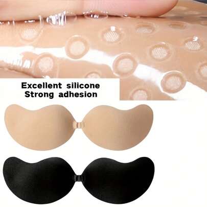 حمالة صدر لاصقة غير مرئية - بدون أشرطة، رفع وإسناد بلا تفاصيل، ناعمة وداعمة، وسادات حمالة صدر لاصقة ظهرية شفافة، قابلة للغسل باليد، مناسبة للفساتين والأعلى بدون ظهر، إكسسوار فستان بدون ظهر | حمالة صدر لاصقة