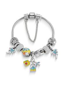 سوار شرشف جذاب متعدد الألوان - تصميم نجمة مجوفة وقلب، سلسلة قابلة للتعديل بشكل ثعبان مع طائرة على شكل U وخرز أرضي، مناسب للارتداء اليومي والعطلات والأناقة البوهيمية - إكسسوار مثالي للسفر والمغامرة وعشاق الموضة - متعدد الألوان - مشاهدة 5