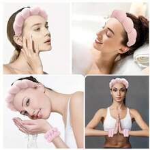 7pcs Beauty Tool Set, Includes Roller Massager & Gua Sha Board, Silicone Face Mask Brush, Velvet Headband, 3D Face Brush, Professional Facial Massage Kit, Unisex Self-Care Gift - Pink - View 11