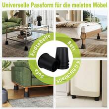 LILIIN 8-Piece Round Table Risers 12cm + 6.5cm High Combination, Adjustable Bed & Chair Risers, Stackable Furniture Lifting Pads Made Of PP, Table Leg Extensions For Sofa, Bed Feet & Table - Round Height Increaser - View 6