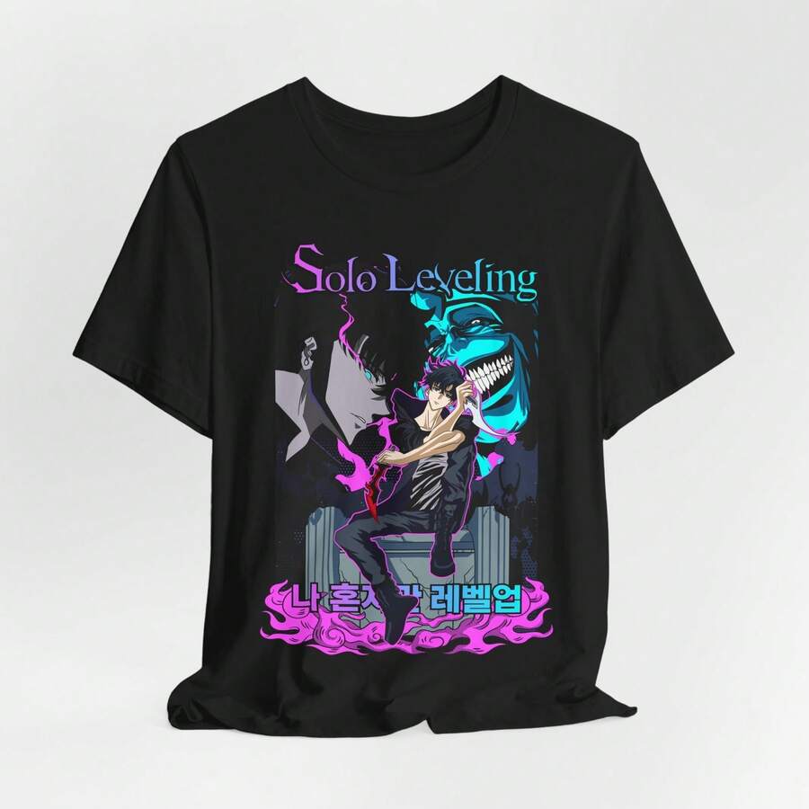 Solo Leveling Unisex Tee – Anime T-Shirt, Gift For Fans, Manga [...] - Black - View 1