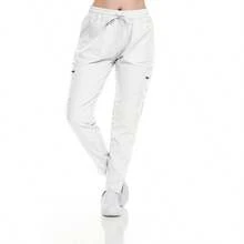 Women's Scrub Pants With Pockets Straight-Leg Jogger Workwear 4-Way Stretch Elastic Waist Adjustable Drawstrings Fitted Bottoms - trắng - Xem 5