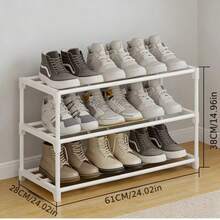 3-Tier Heavy Duty Thickened Shoe Rack, Space-Saving Storage Organizer For Men's Shoes, Strong Load-Bearing Entryway Shelf For Wardrobe & Bedroom, Ideal For Shoes & Decor, Perfect Holiday Gift - 白色3層60cm - 查看 12