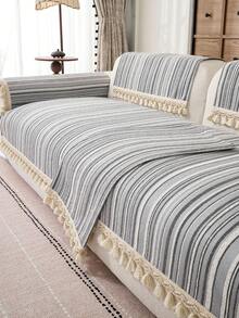 1pc All-Season Luxury Chenille Sofa Cushion Cover, Modern Minimalist Fashion Dust-Proof Anti-Slip Sofa Seat Pad, Washable, Suitable For Bedroom, Office, Living Room Combination, L-Shaped And 1/2/3/4-Seat Sofa - Light Grey - View 6