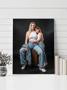 1pc Customized Canvas Wall Art, Personalized Frameless Poster, Cozy Indoor Framed Canvas Painting, Wedding Memento, Mother's Day Gift, Graduation Souvenir, Personalized Commemorative Gift, Suitable For Wedding, Mother's Day, Father's Day, Graduation Season, Birthday Party, Room Decor, Customizable Item, Bedroom Decor, Custom Gift, Picture, Photo, Framed Wall Art, Best Friend Gift, Family Gift, Birthday Gift, Gift For Boyfriend, Girlfriend, Family, Lover, Friend - Multicolor - View 6