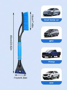 Extendable & Adjustable Length Multi-Functional Car Snow Shovel & Ice Scraper Tool, ABS Scraper Head And Non-Slip Handle, Efficiently Removes Snow And Frost On Car Windows - A - View 5