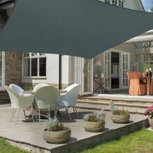 1 Set Large Rectangular Waterproof Sun Shade Canopy, 98% UV Protection, Suitable For Yard, Garden, Swimming Pool, Outdoor Camping, Including Installation Steel Cable - Multicolor - View 5