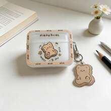 Cartoon Cookie Bear Style Protective Case Compatible With Apple Bluetooth Wireless Earphones, Anti-Scratch And Drop Protection Case Compatible With Apple Bluetooth Earphone Charging Case - Clear - View 5