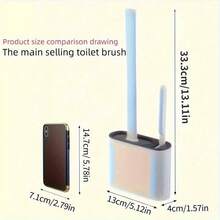 Silicone Toilet Brush, Long Handle Golf Brush Head Toilet Brush, Wall-Mounted Toilet Brush, Toilet Brush And Brush Holder Set, Bathroom Toilet Brush - Multiple Styles - View 9