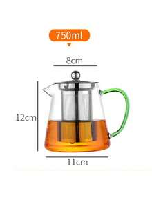 Set teiera in vetro resistente al calore, teiera in borosilicato trasparente con rivestimento interno in acciaio inossidabile, manico colorato resistente al calore. È una teiera molto bella e pratica per uso domestico e alberghiero, la scelta migliore come regalo durante le festività, attualmente molto popolare. - Multicolore - Visualizzare 3