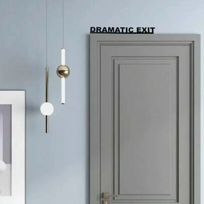 1PC Interesting Wooden "Dramatic Exit" Door Top Sign - Wall Art Christmas Decoration Christmas Home Decoration Room Decoration Wedding Decoration Wall Decoration Autumn Decoration Outdoor Garden Decoration Wedding Decoration Small Accessories Gifts Suitable For Home, Garden, Bar, Coffee Shop, Office, Indoor/Outdoor Use Wall Art Decoration Wooden Hanging Decoration
