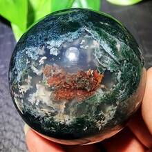 1 quả cầu pha lê mã não rêu quý hiếm tuyệt đẹp, quả cầu thạch anh xanh Geode, bộ sưu tập khoáng vật phong cách Bohemian tuyệt đẹp, quả cầu mã não cỏ nước, đá quý hiếm, trang trí nhà cửa, trang trí nghệ thuật, quà tặng độc đáo cho ngày lễ, món quà hoàn hảo cho Halloween/ - màu xanh lá - Xem 23