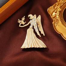 1 Piece Zodiac Gold Color Design Women's Brooch Rhinestone Studded Suit Coat Costume Accessories Couple's Guardian Gift - Style11 - View 5