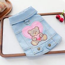 1件宠物衣服，狗狗/猫咪套装，小型犬服装，可爱舒适，时尚欧美风格，适合情人节 - 藍色 - 查看 10