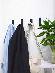 节省空间的重型可折叠衣钩 - 采用防锈铝合金制成，壁挂式，适合悬挂外套、毛巾、帽子和其他物品 - 黑色 - 查看 10