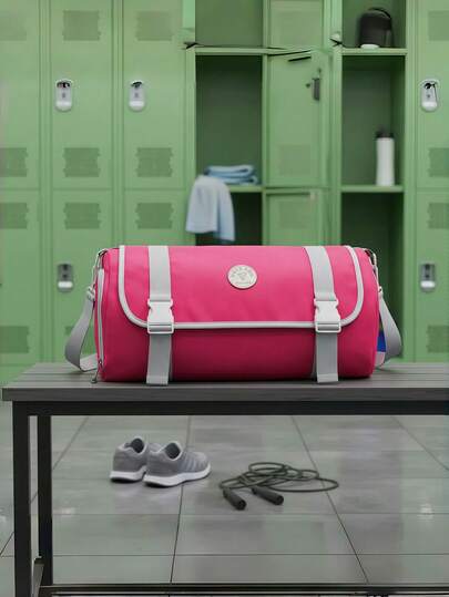 1pc Multi-Color Nylon Versatile Zipper Closure Sports Gym Bag, Shoulder Bag, Handbag, Crossbody Bag, Travel Bag. Front And Side Design With Convenient Storage Mesh Pockets. Adjustable And Detachable Shoulder Strap, Smooth Zipper Closure. Large Capacity To Hold Magazines, Laptops, Umbrellas, Water Bottles And Other Daily Necessities