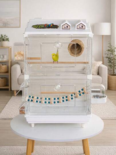 Gaiola transparente para pássaros, gaiola para pássaros com paisagem de periquito, pássaro peônia fênix preta, olho bordado, gaiola grande para pássaros, gaiola ornamental