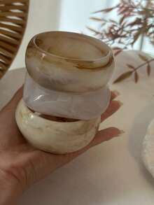Trang sức xuyên biên giới Châu Âu & Mỹ, Vòng tay xoắn cong mượt mà thời trang, Bộ vòng tay kim loại hình học tối giản. - Nhiều màu - Xem 6