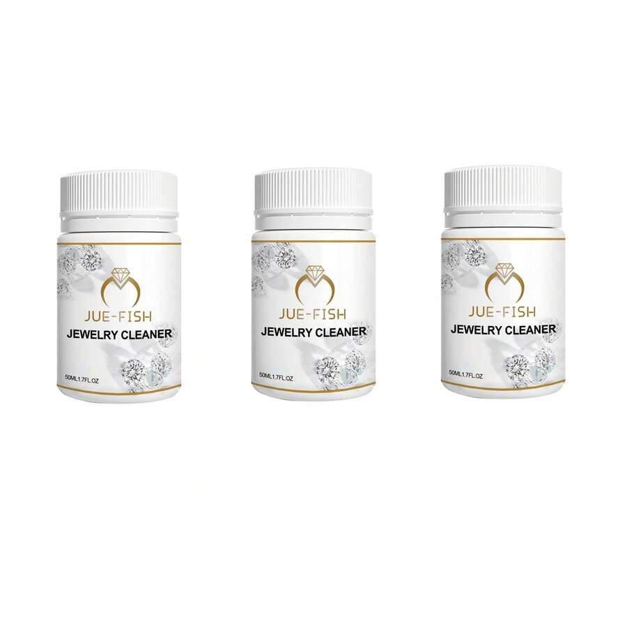 JUE FISH 3pcs Jewelry Cleaner, Metal Cleaning Solution For Jewelry, Diamond Necklace Rust And Dust Removal And Care Solution, Daily Cleaning And Care. - White - View 1
