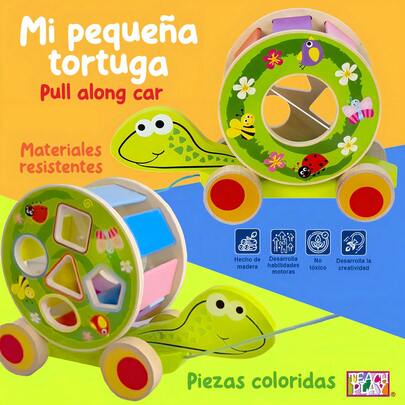 TendenciaJuguete Didáctico Mi Pequeña Tortuga| Juguete De Coordinación| Juguetes De Madera Educativos Teach Play Para Niños Y Bebés| Juguete Cognitivo Con Clasificador De Formas Y Colores| Mi TortugaCalidad premium
