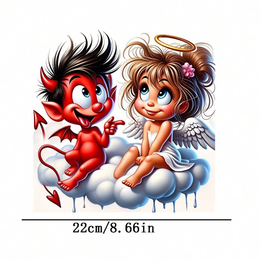 1片/2片/3片装红白精灵热转印贴片，持久耐用熨烫贴纸，适用于DIY T恤、连帽衫、牛仔裤、卫衣、背包、夹克、手提包、枕头等。 - L - 查看 1