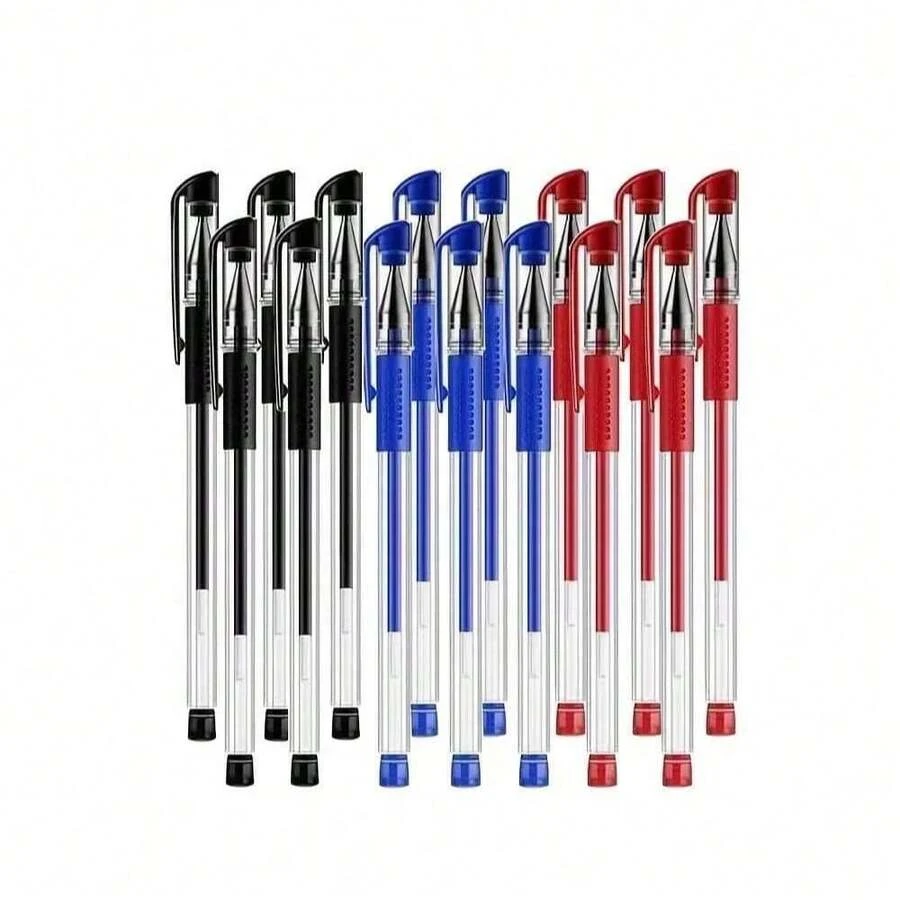 10-100pcs European Standard Office Ballpoint Pens, 0.5mm Red/Blue/Black Ink, Suitable For Students, Office Supplies, Back To School Gifts - Sets - View 1