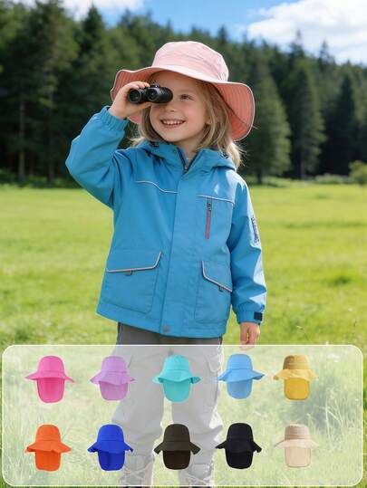 1pc Kids Sun Visor Hat, Summer Outdoor UV Protection Hat, Solid Color Sun Visor Cap, Boys Girls Sun Visor Hat, Suitable For Summer Beach, Seaside And Daily Wear