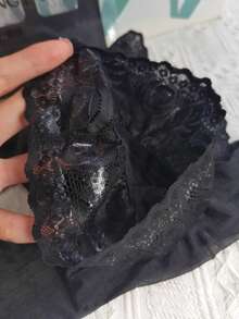 Women's 1D Ultra Thin Shiny Sheer Stockings - Lace Edge Stay Up Nylon Thigh Highs, Back Line Silky Hosiery For Daily & Party Wear - 黑色+黑線 - 查看 10