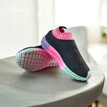 Women's Children's Sneakers Girl Calce Fácil Meia Escolar Sapatênis - Xám - Xem 2