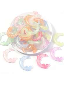 Acrylic Mermaid Moon Bead Big Moon Bead Pen Bead DIY Jewelry Accessories Bead Loose Bead - Multicolor - View 11