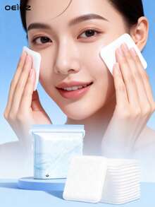 OEIEZ 100pcs Large Square Pads, Lint-Free, Soft, Rounded Corners, Multi-Layer, Suitable For Makeup Removal, Toner, Facial Care, Cleansing, Boxed Roundsmakeup Remover Pads Reusable Soft Pads Facial Bamboo Soft Pads - White - View 10
