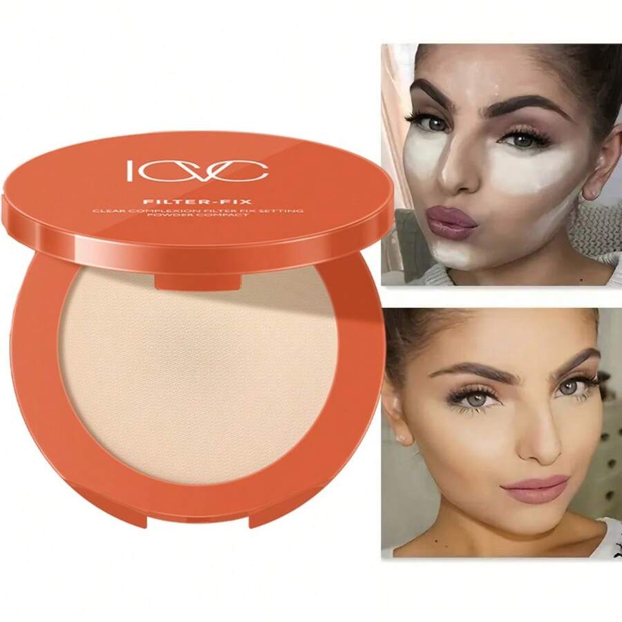 Polvo compacto translúcido - Polvo suelto - Polvo fijador mate - Polvo fijador resistente al agua de larga duración - Polvo controlador de grasa con borla de cobertura total - Multicolor - Ver 1