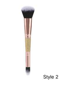 2-In-1 Dual-Ended Makeup Brush, Foundation Brush, Blush Brush, Contour Brush, Large Fluffy Fan Brush + Precise Angled Brush, Oil Control Base Makeup Tool - Multicolor - View 11