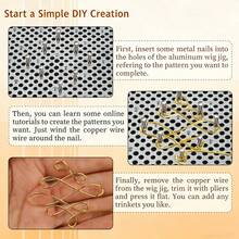 KLONKEE Kit de Jig de Alambre de Aluminio con 30 Clavijas Metálicas para Hacer Joyas, Diseño Básico de Torsión, Elementos con Cuentas, Herramienta DIY para Manualidades de Navidad, Halloween, Acción de Gracias, Incluye Alicates Puntiagudos para Joyería y Kit de Enrollado - No se Necesita Fuente de Alimentación - Multicolor - Ver 2