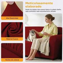 AMOROSA Sofa Slipcovers - Burgundy - View 4