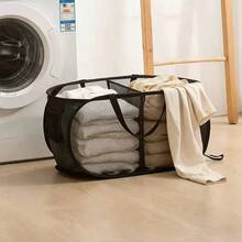 Design cu 2/3 compartimente, poate fi folosit pentru a separa și depozita haine murdare, un coș de rufe pliabil de mare capacitate, care poate fi folosit și pentru depozitarea hainelor, jucăriilor și a diverselor articole. Potrivit în special pentru utilizarea în sufragerie, dormitor și spălătorie acasă. Disponibil în mai multe culori, ușor și practic. - Multicolor - Vizualizare 6